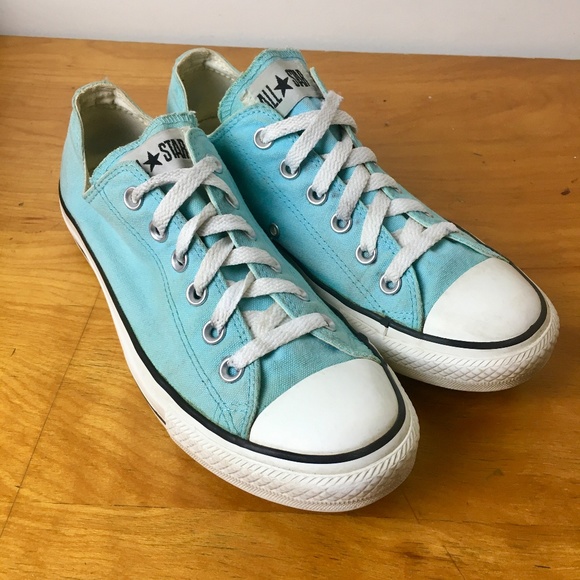 Turquoise Converse Chuck Taylor All Star Canvas Low Tops - Unisex Mens 7/Women 9 - Picture 7 of 11